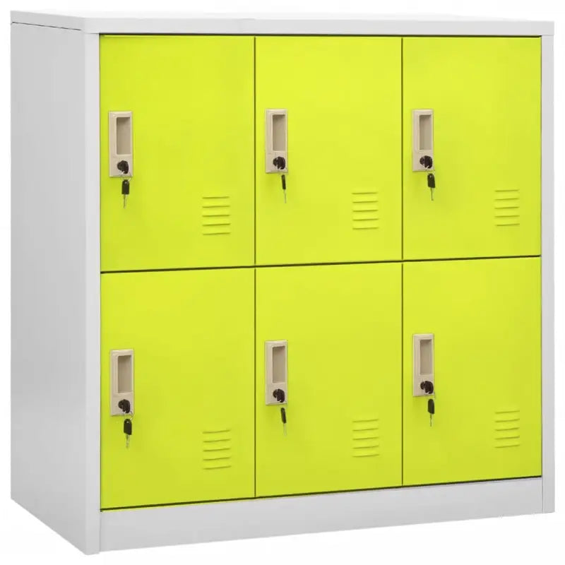 Opbergkast voor verschillende spullen met modern en duurzaam design - Lichtgrijs en groen / 1 / Met 6 lockers