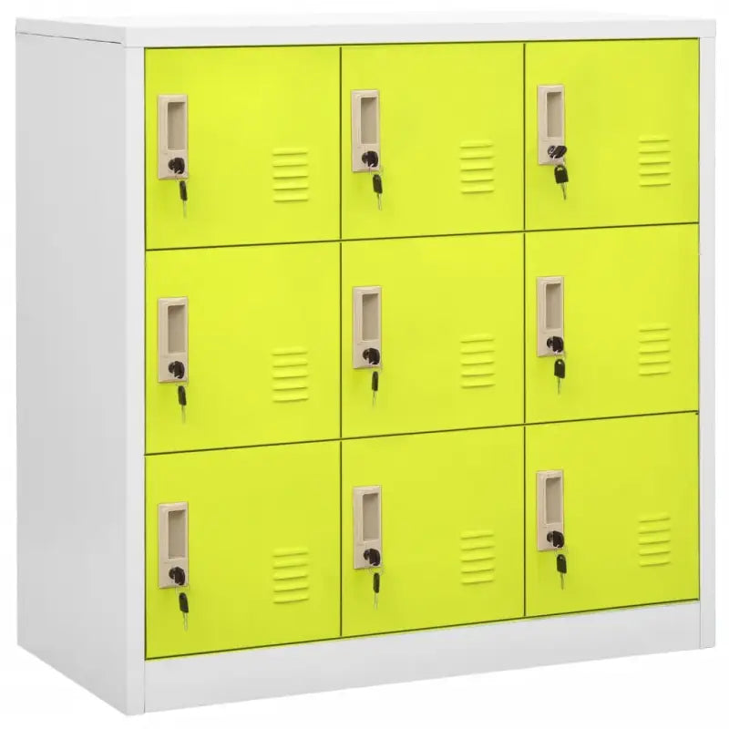 Opbergkast voor verschillende spullen met modern en duurzaam design - Lichtgrijs en groen / 1 / Met 9 lockers