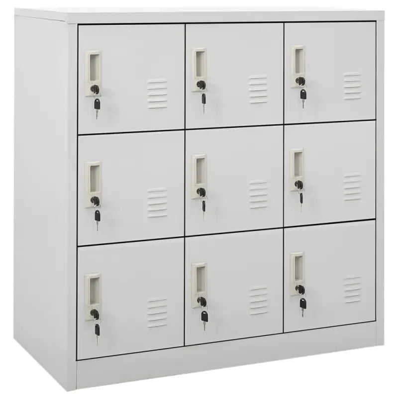Opbergkast voor verschillende spullen met modern en duurzaam design - Lichtgrijs / 1 / Met 9 lockers - Opbergkasten &
