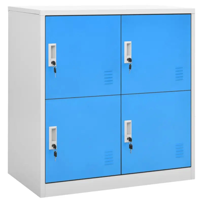 Opbergkast voor verschillende spullen met modern en duurzaam design - Lichtgrijs en blauw / 1 / Met 4 lockers