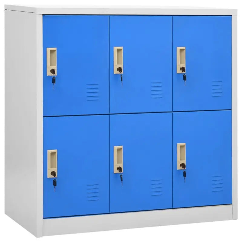 Opbergkast voor verschillende spullen met modern en duurzaam design - Lichtgrijs en blauw / 1 / Met 6 lockers