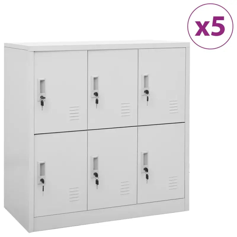 Opbergkast voor verschillende spullen met modern en duurzaam design - Lichtgrijs / 5 / Met 6 lockers - Opbergkasten &