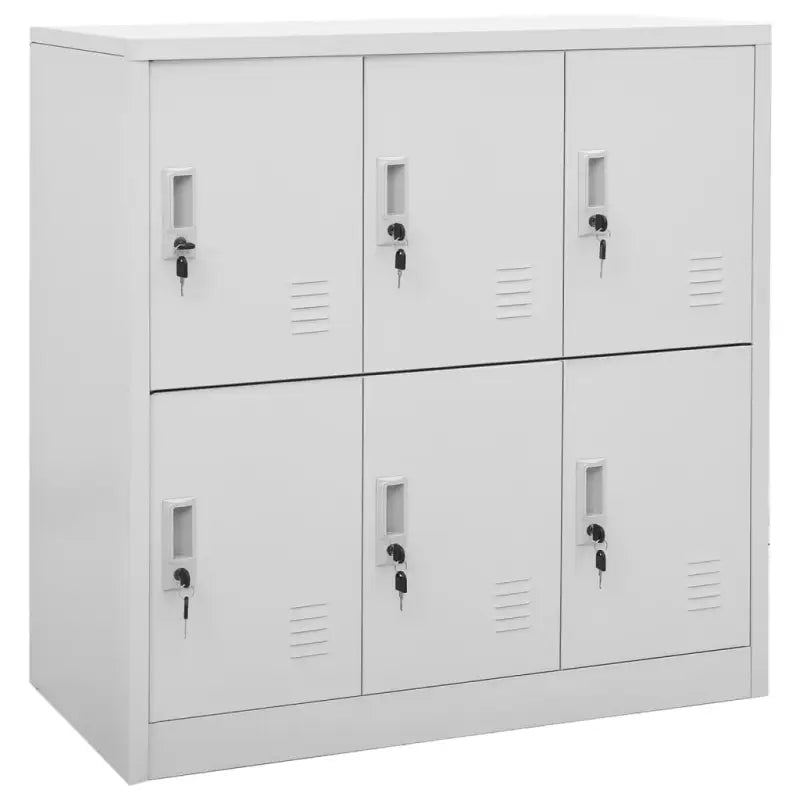 Opbergkast voor verschillende spullen met modern en duurzaam design - Lichtgrijs / 1 / Met 6 lockers - Opbergkasten &
