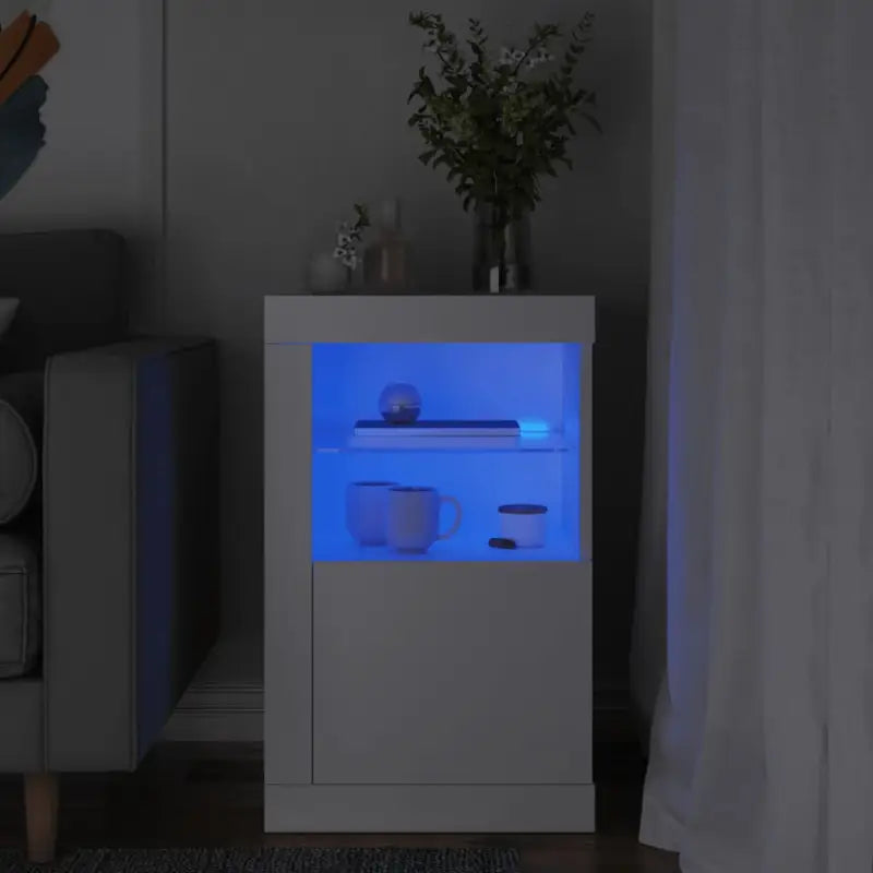 Opbergkasten met RGB LED-verlichting en bewerkt hout - Wit / 1 - Opbergkasten & lockerkasten