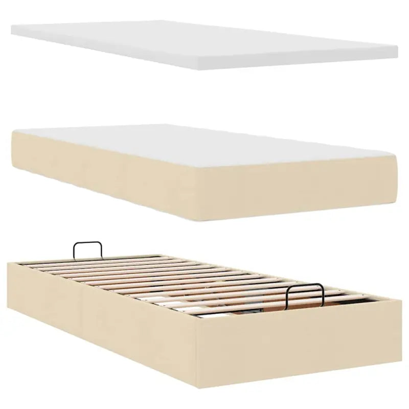 Ottomaan bed met ruime opbergruimte en crème materiaal vulling - Bedden & bedframes