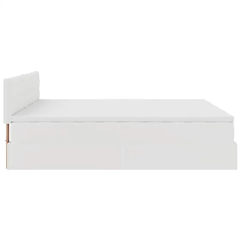 Ottomaans bed met wit materiaal en ruime opbergruimte - Bedden & bedframes
