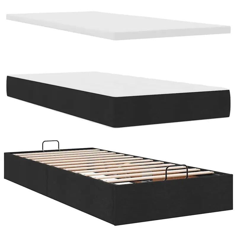 Ottomaanse bed met ruime opbergruimte en zwart materiaal voor comfort - Bedden & bedframes