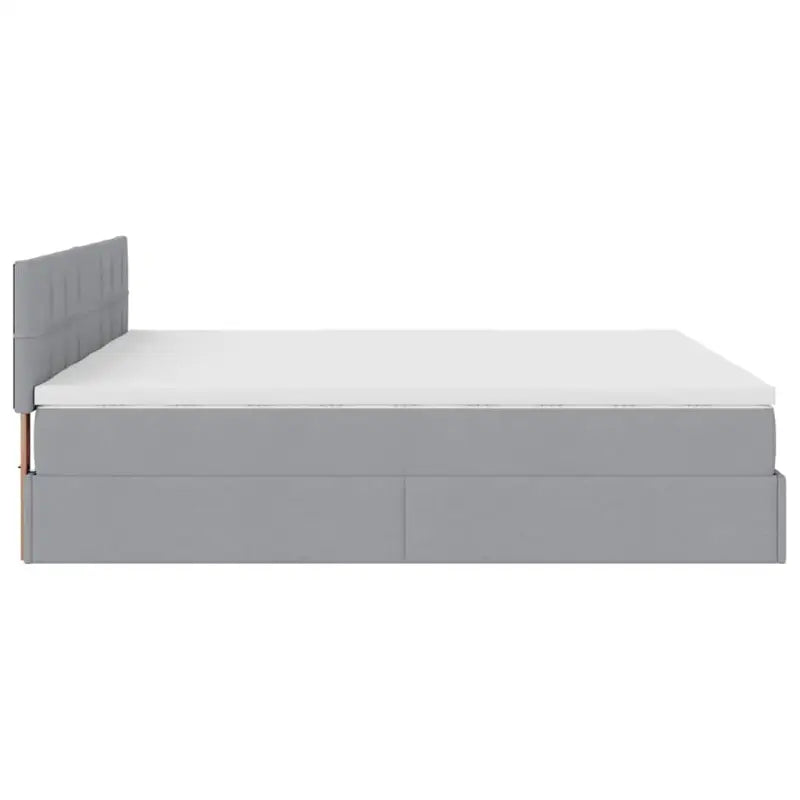 Ottomaanse bed met ruime opbergruimte in lichtgrijs materiaal - Bedden & bedframes