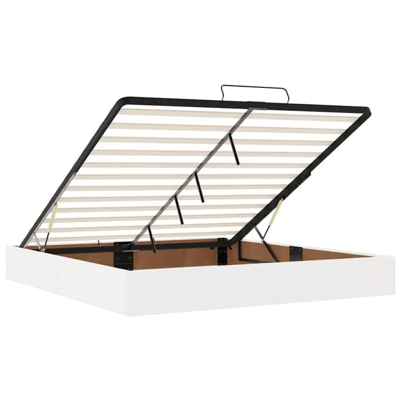 Ottomaanse bed met wit materiaal en ruime opbergruimte - Bedden & bedframes