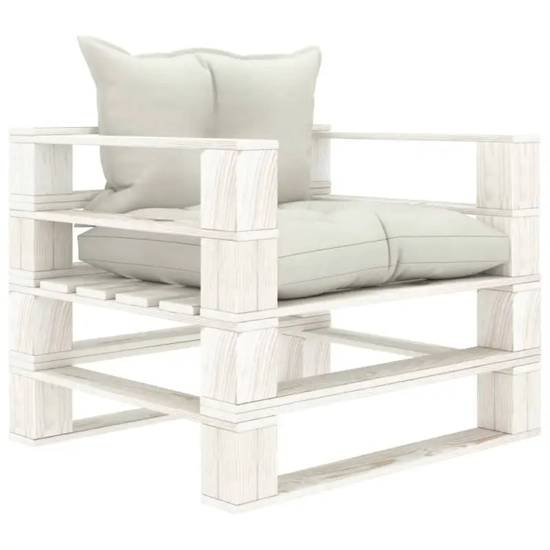 Pallet bank voor tuin en woonkamer met rustieke charme - 1 / Beige / Wit - Loungebanken