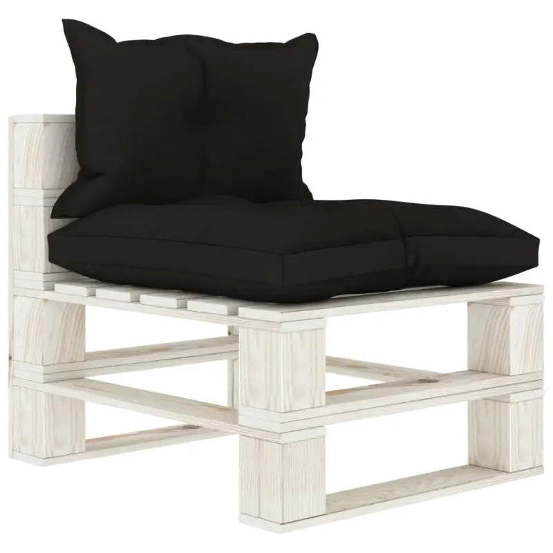 Pallet Loungebank voor terras tuin of woonkamer - 1 / Zwart / Wit - Loungebanken
