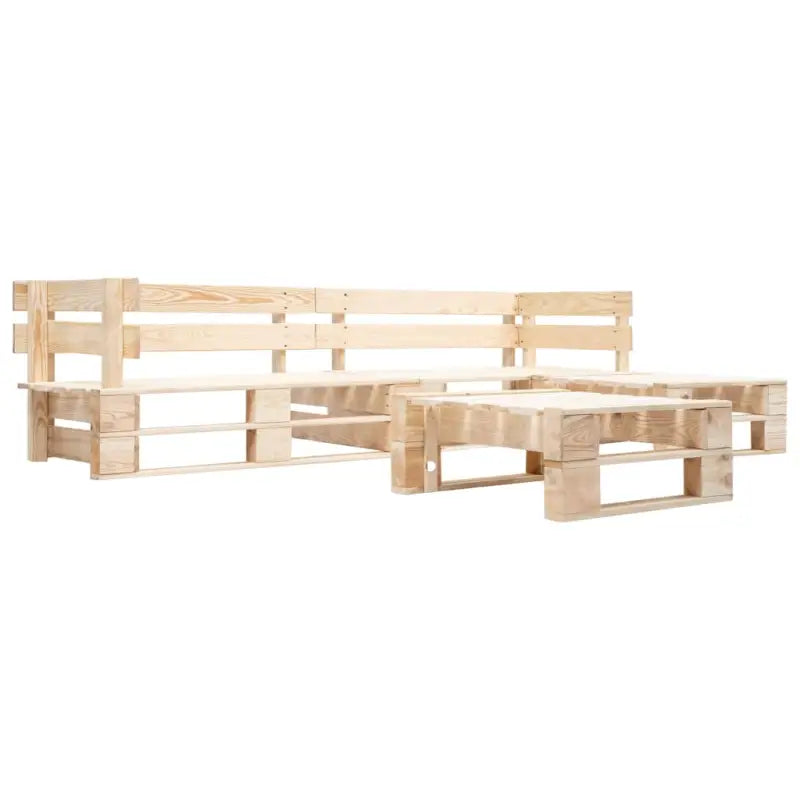 Pallet loungeset van geïmpregneerd grenenhout voor buitenplezier - Houtkleur - Tuinsets