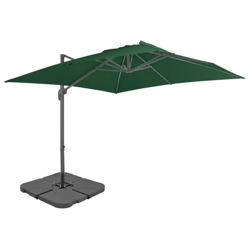 Parasol met draagbare voet en UV-bestendig doek voor optimale bescherming - Groen / 3 x 4 m / 1 - Parasols