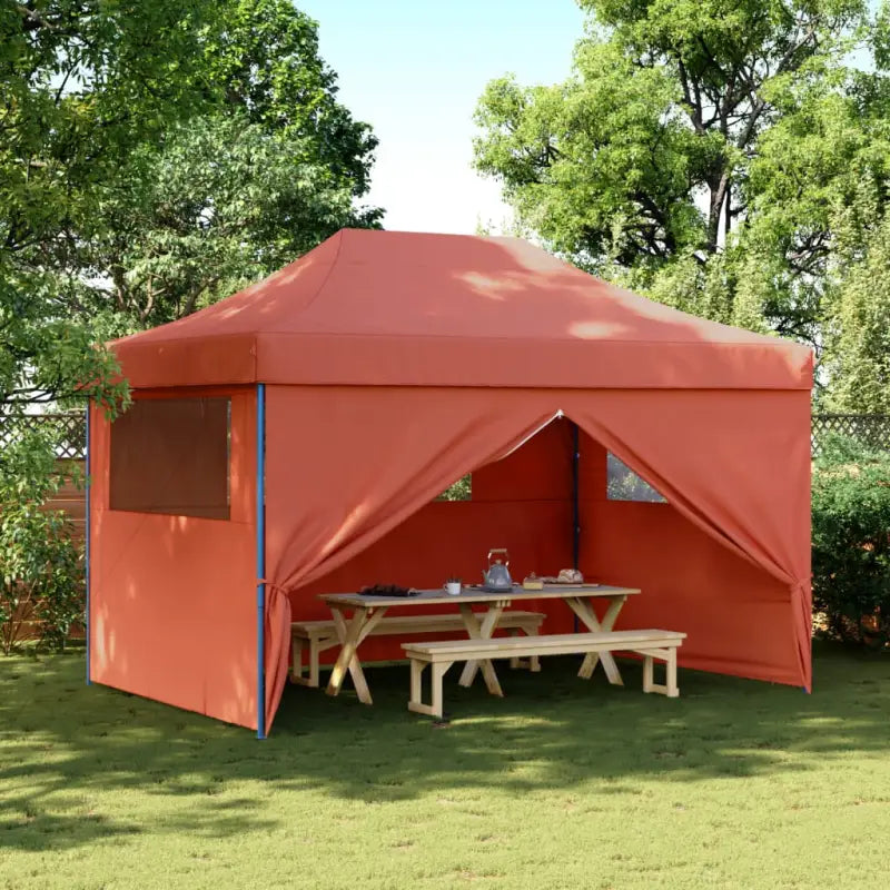 Partytent met 600d Oxford stof voor buitenactiviteiten - Terracotta / 1 / met 4 zijwanden - Partytenten & prieëlen