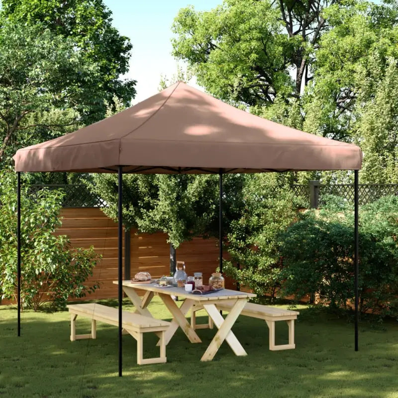 Partytent met roestvrij stalen frame voor buiten en tuinactiviteiten - Bruin / 1 / Zonder zijwand - Partytenten &