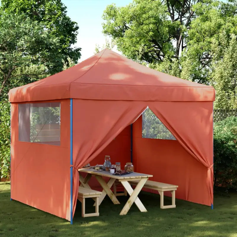Partytent met roestvrij stalen frame voor buiten en tuinactiviteiten - Terracotta / 1 / met 4 zijwanden - Partytenten &