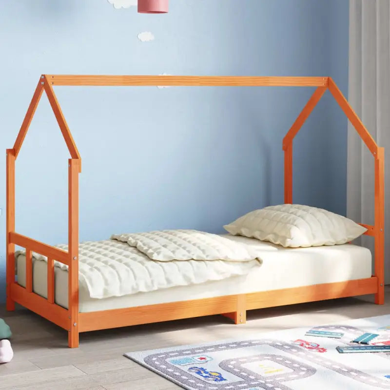 Peuter en kinderbed met massief grenenhout voor een gezellige slaapkamer - Wasbruin / 90 x 190 cm - Peuter- &