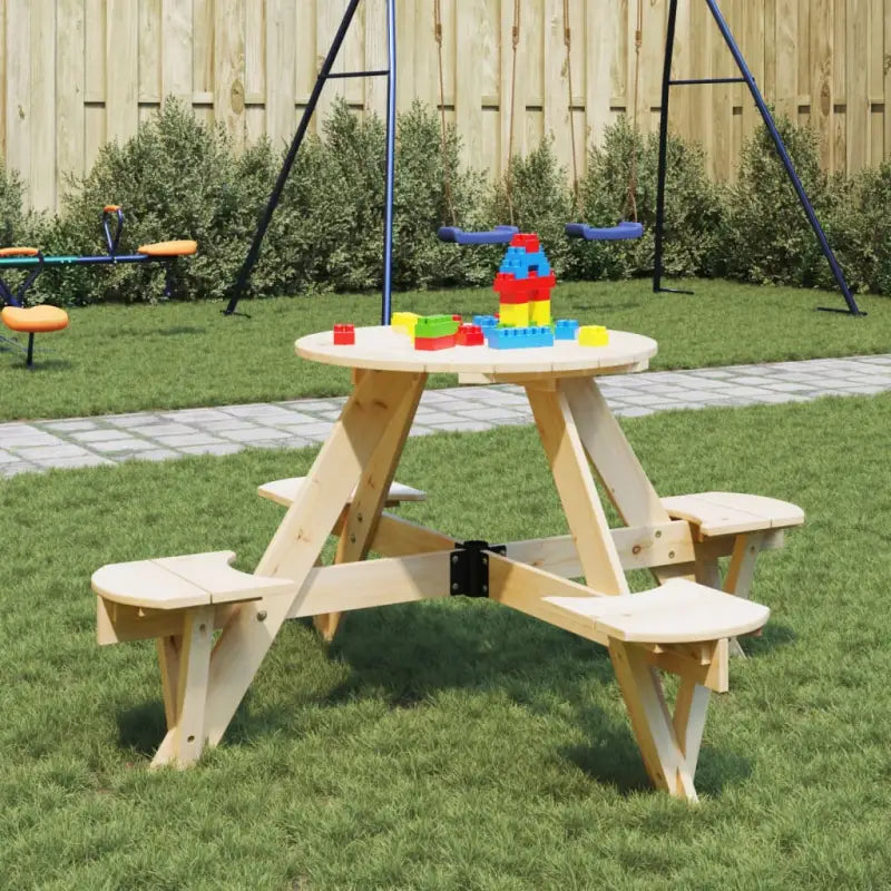 Picknicktafel van massief vurenhout voor buiten met direct toezicht - Naturel / 1 - Tuintafels