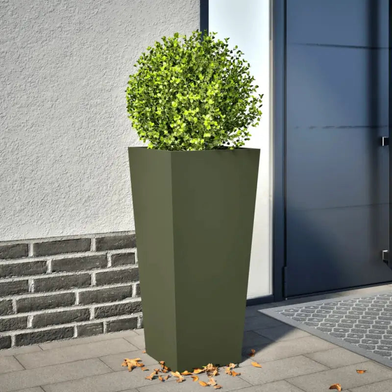 Plantenbakken voor je favoriete planten voor tuin en balkon - Staal/Groen / 35 x 35 x 75 cm / 1 - Bloempotten &