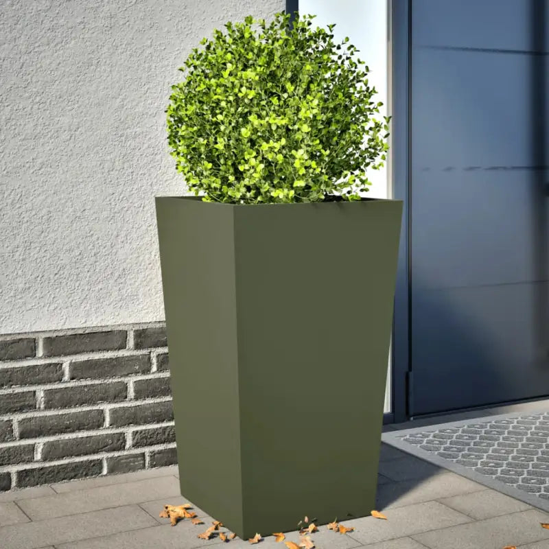 Plantenbakken voor je favoriete planten voor tuin en balkon - Staal/Groen / 45 x 45 x 75 cm / 2 - Bloempotten &