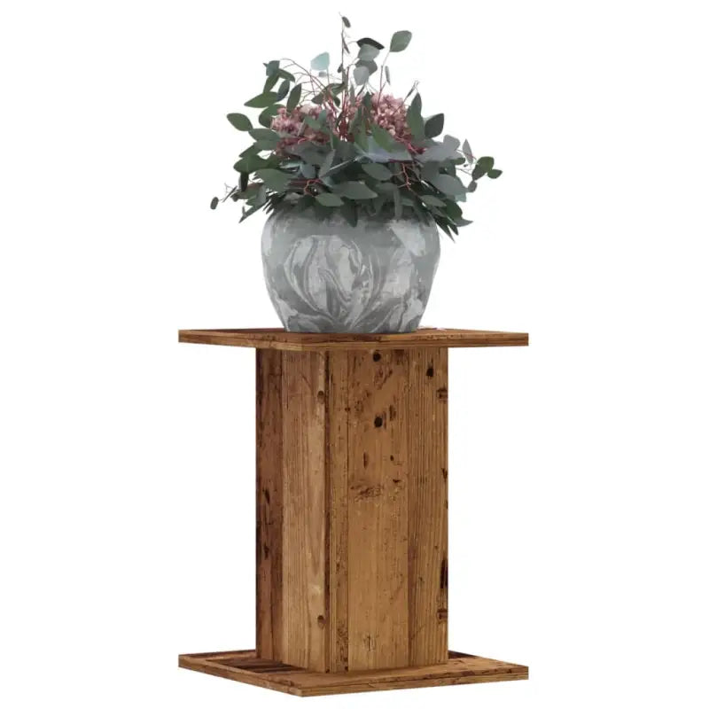 Plantenstandaarden van bewerkt hout voor stijlvolle plantpresentaties - Oud hout / 30 x 30 x 40 cm / 1