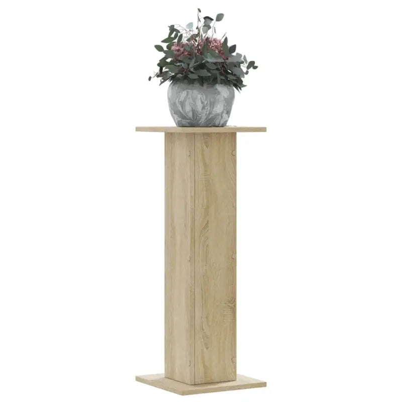 Plantenstandaarden van bewerkt hout voor stijlvolle plantpresentaties - Sonoma eiken / 30 x 30 x 80 cm / 1
