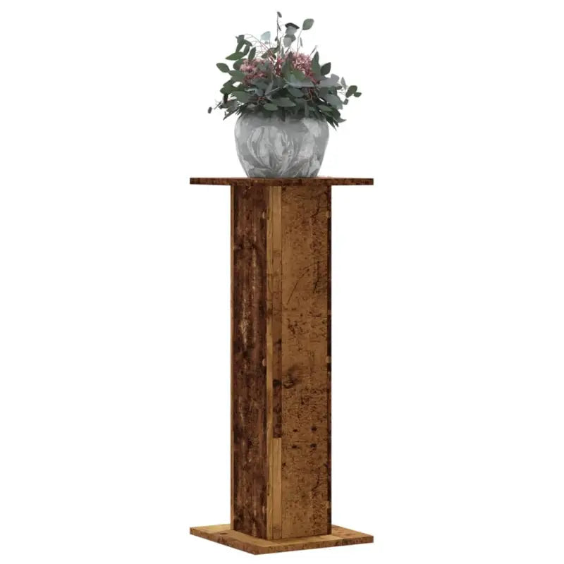 Plantenstandaarden van bewerkt hout voor stijlvolle plantpresentaties - Oud hout / 30 x 30 x 80 cm / 1