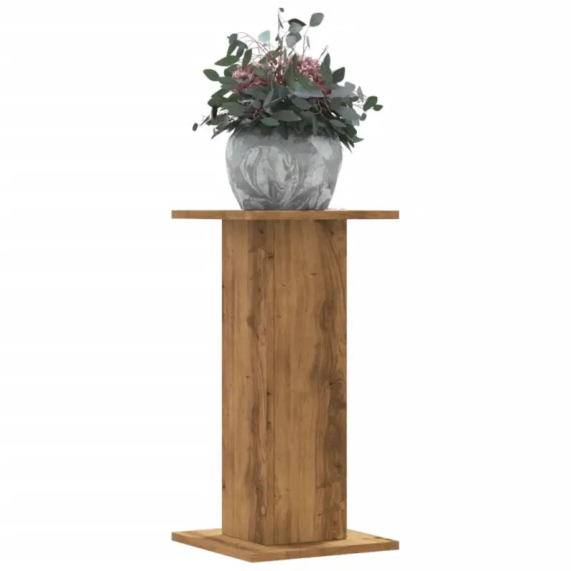 Plantenstandaarden van bewerkt hout voor stijlvolle plantpresentaties - Eiken / 30 x 30 x 60 cm / 1 - Plantenstandaarden