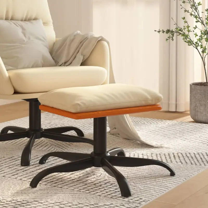 Poefs met metalen poten voor een modern en comfortabel interieur - Crème en bruin / 1 - Poefs