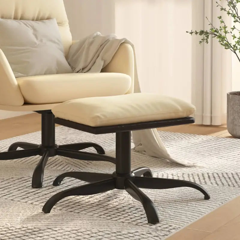 Poefs met metalen poten voor een modern en comfortabel interieur - Crème / 1 - Poefs