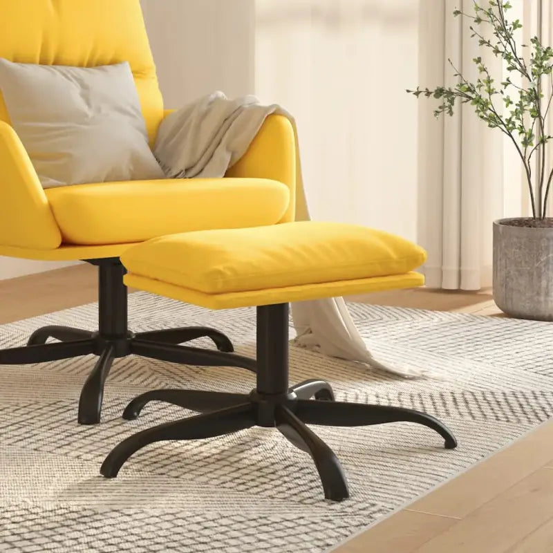 Poefs voetenbank met metalen poten en moderne uitstraling - Mosterdgeel / 1 - Poefs