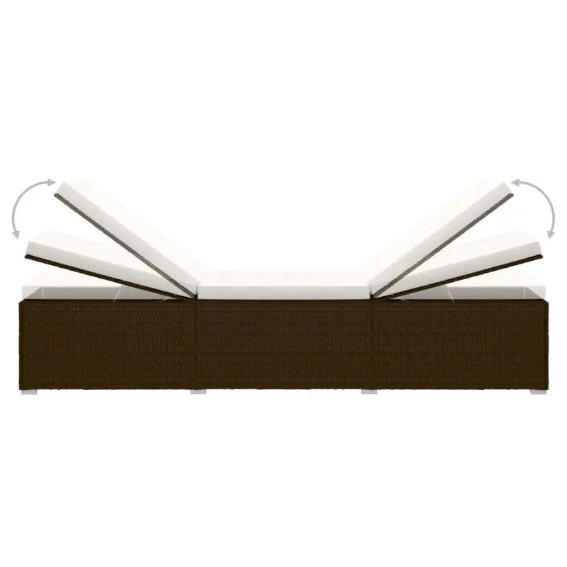 Poly rattan ligstoel met gepoedercoat stalen frame voor ontspanning - Ligstoelen