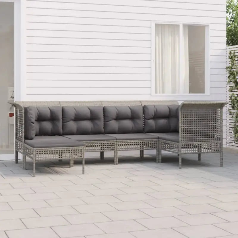 Poly Rattan Loungeset met breedte zitting en rasterontwerp draagvermogen - Tuinsets
