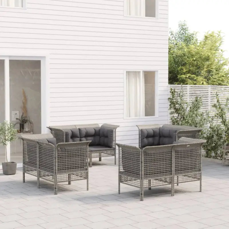 Poly rattan loungeset met comfortabele afmetingen rugkussen voor je tuin - Tuinsets