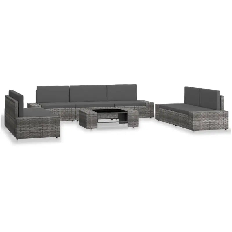 Poly Rattan Loungeset met comfortabele breedte en diepte zitting - Tuinsets