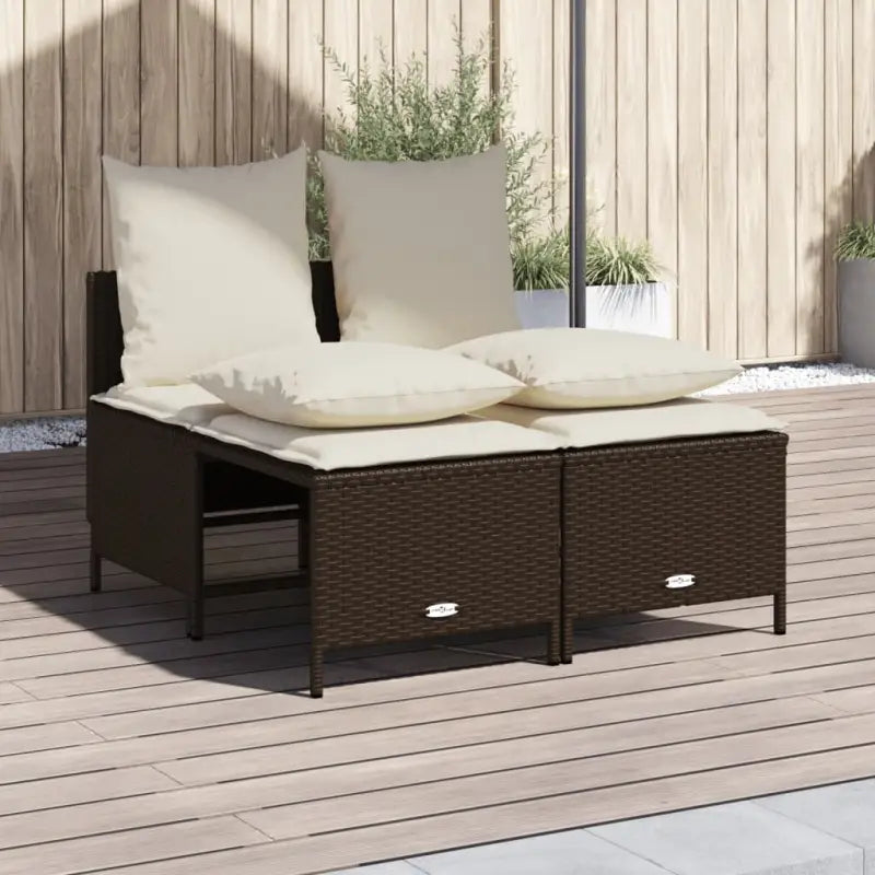 Poly Rattan loungeset met comfortabele zitervaring en wasbare hoes - Tuinsets