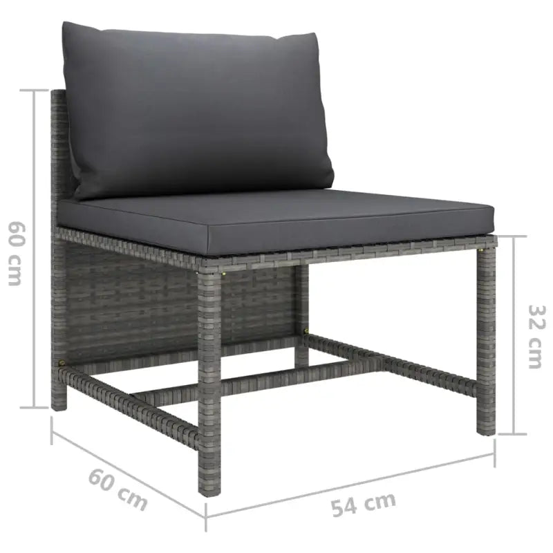 Poly rattan loungeset met diepte zitting en comfortabel materiaal vulling - Tuinsets