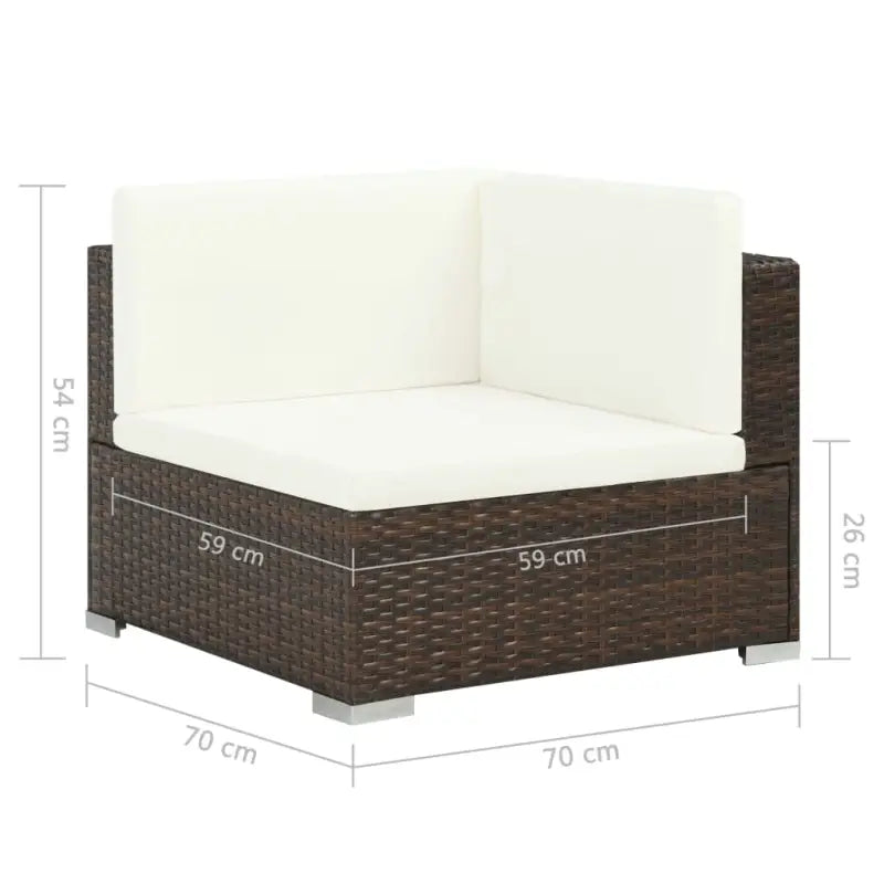 Poly rattan loungeset met diepte zitting en gepoedercoat staal - Tuinsets