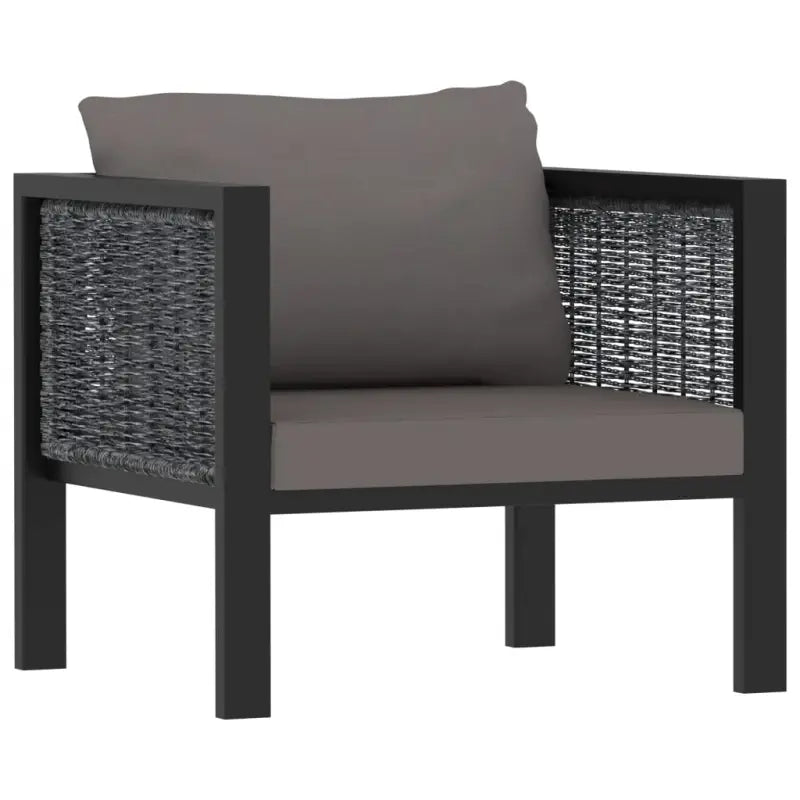 Poly rattan loungeset met gehard glas en dikte kussen voor tuin of terras - Tuinsets