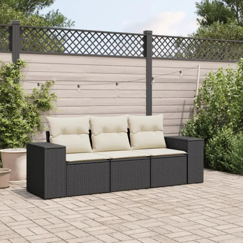 Poly rattan loungeset met gepoedercoat staal afmetingen en waterdichte tas - Tuinsets