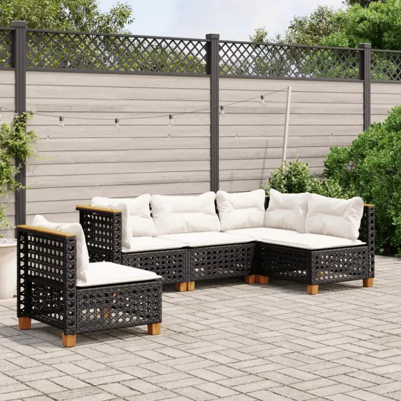 Poly rattan loungeset met natuurlijke olieafwerking en comfortabele zitervaring - Tuinsets