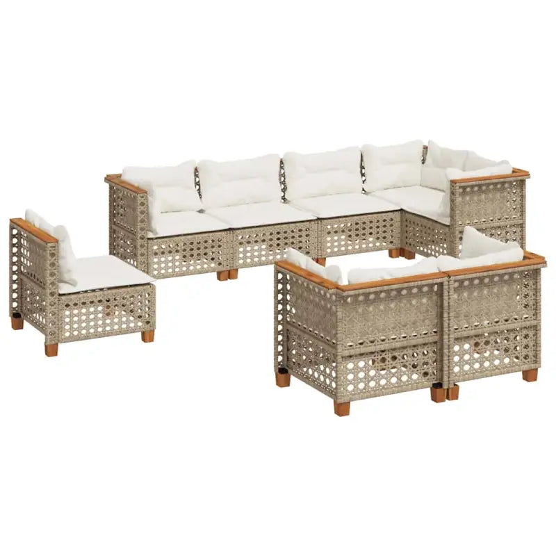 Poly rattan loungeset met natuurlijke olieafwerking en comfortabele zitervaring - Tuinsets