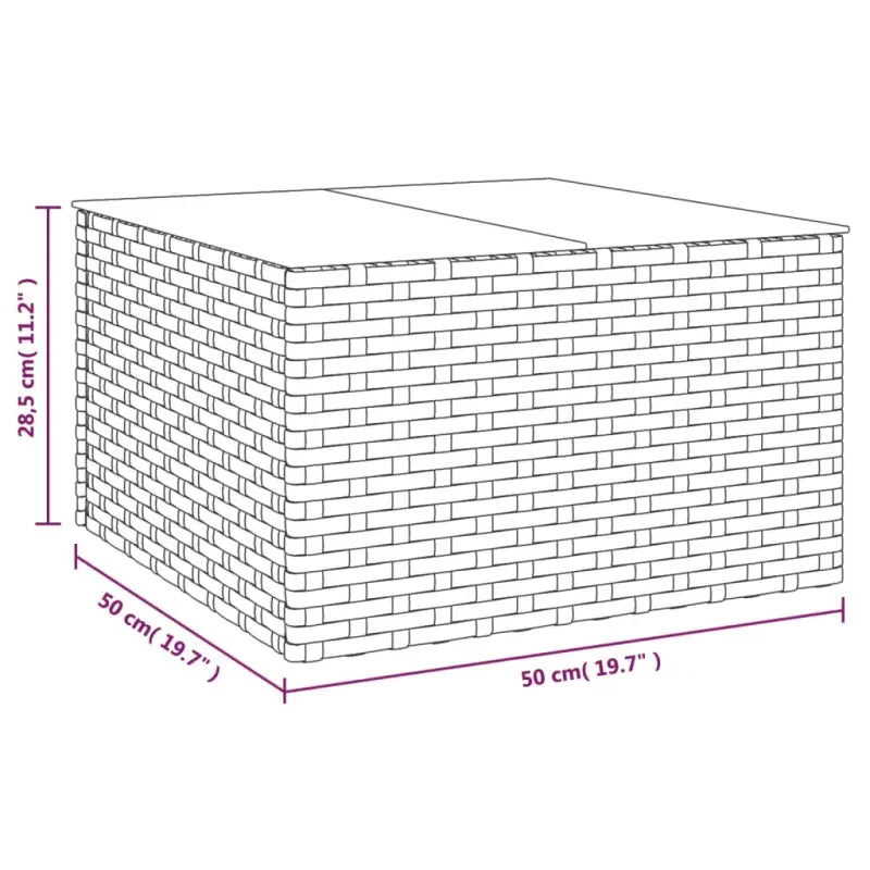 Poly rattan loungeset met U-vormige bank in zwart materiaal - Tuinsets