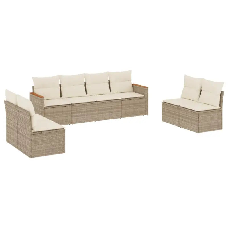 Poly Rattan Loungeset met Wasbare Hoezen en Gepoedercoat Staal Afmetingen - Tuinsets