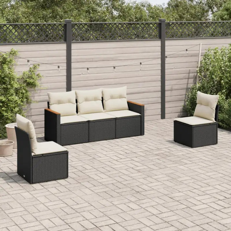 Poly rattan loungeset met waterdichte tas en wasbare hoes voor buiten genieten - Tuinsets