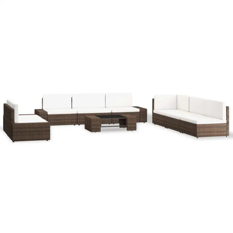 Poly Rattan Loungeset voor Tuin met comfortabele afmetingen en stijl - Bruin - Tuinsets