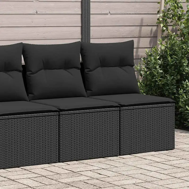 Poly Rattan Tuinbank met Waterdichte Tas en Wasbare Hoezen - Zwart / met opbergruimte - Tuinsets