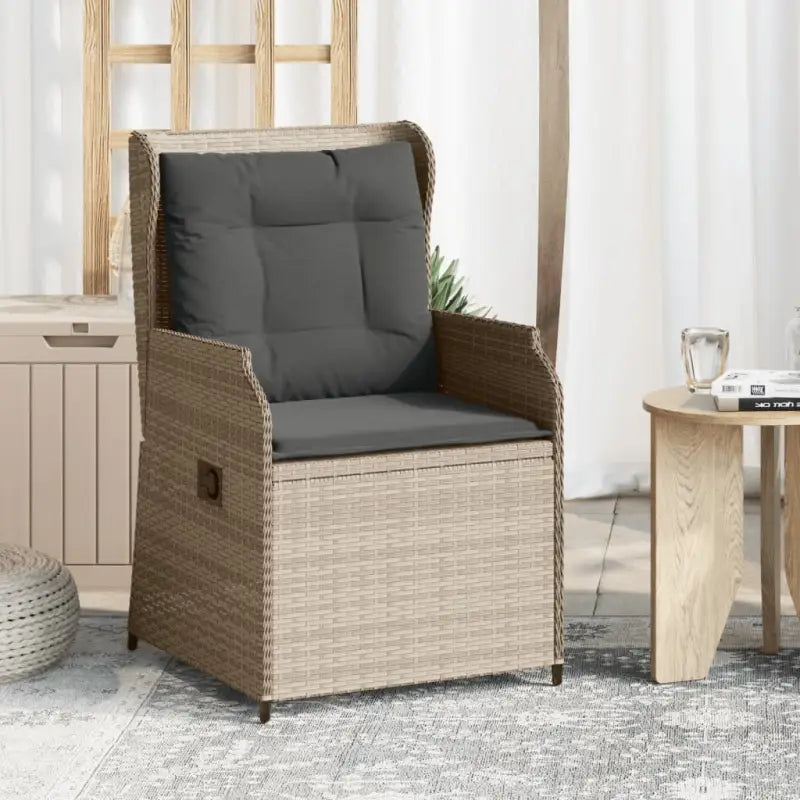 Poly rattan tuinbank voor een comfortabele zitervaring met wasbare hoes - Lichtgrijs / 2 / Fauteuil - Loungebanken