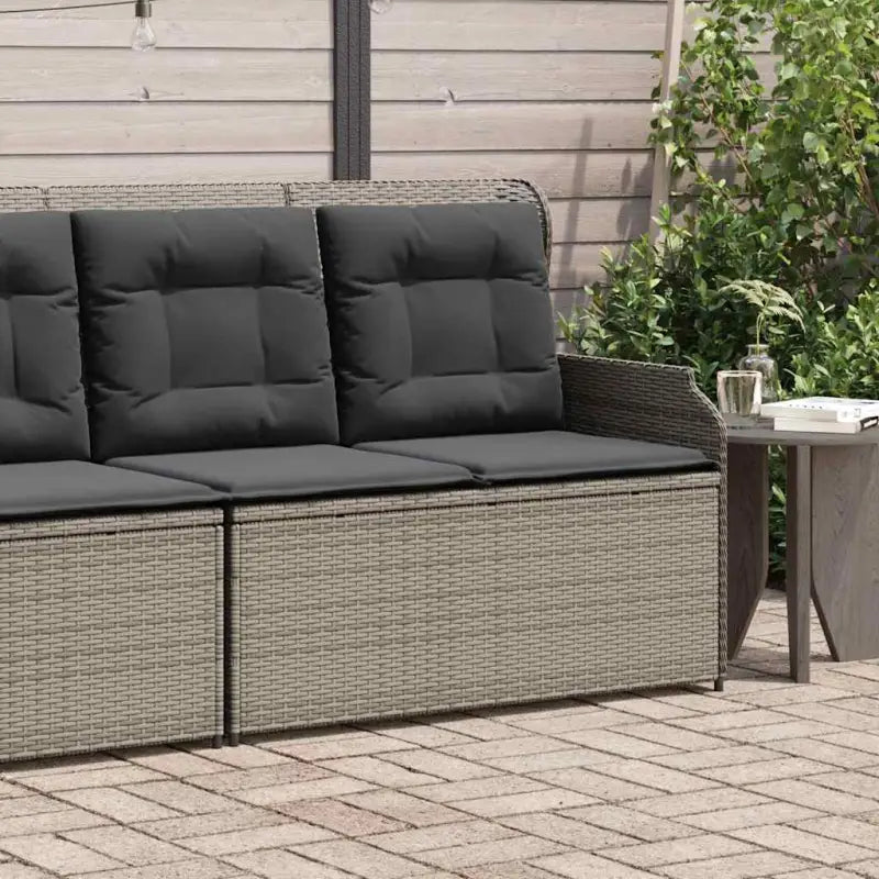 Poly rattan tuinbank voor een comfortabele zitervaring met wasbare hoes - Grijs / 1 / Hoekbank (linkerarmleuning)