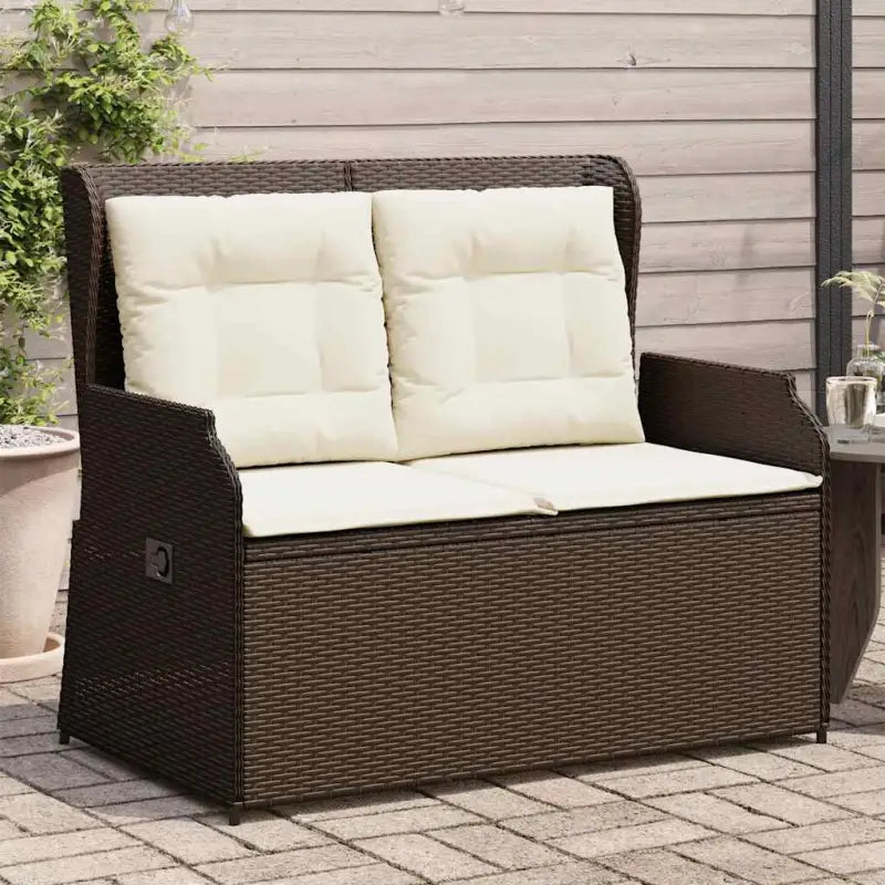 Poly rattan tuinbank voor een comfortabele zitervaring met wasbare hoes - Bruin / 1 / Tweezitsbank - Loungebanken